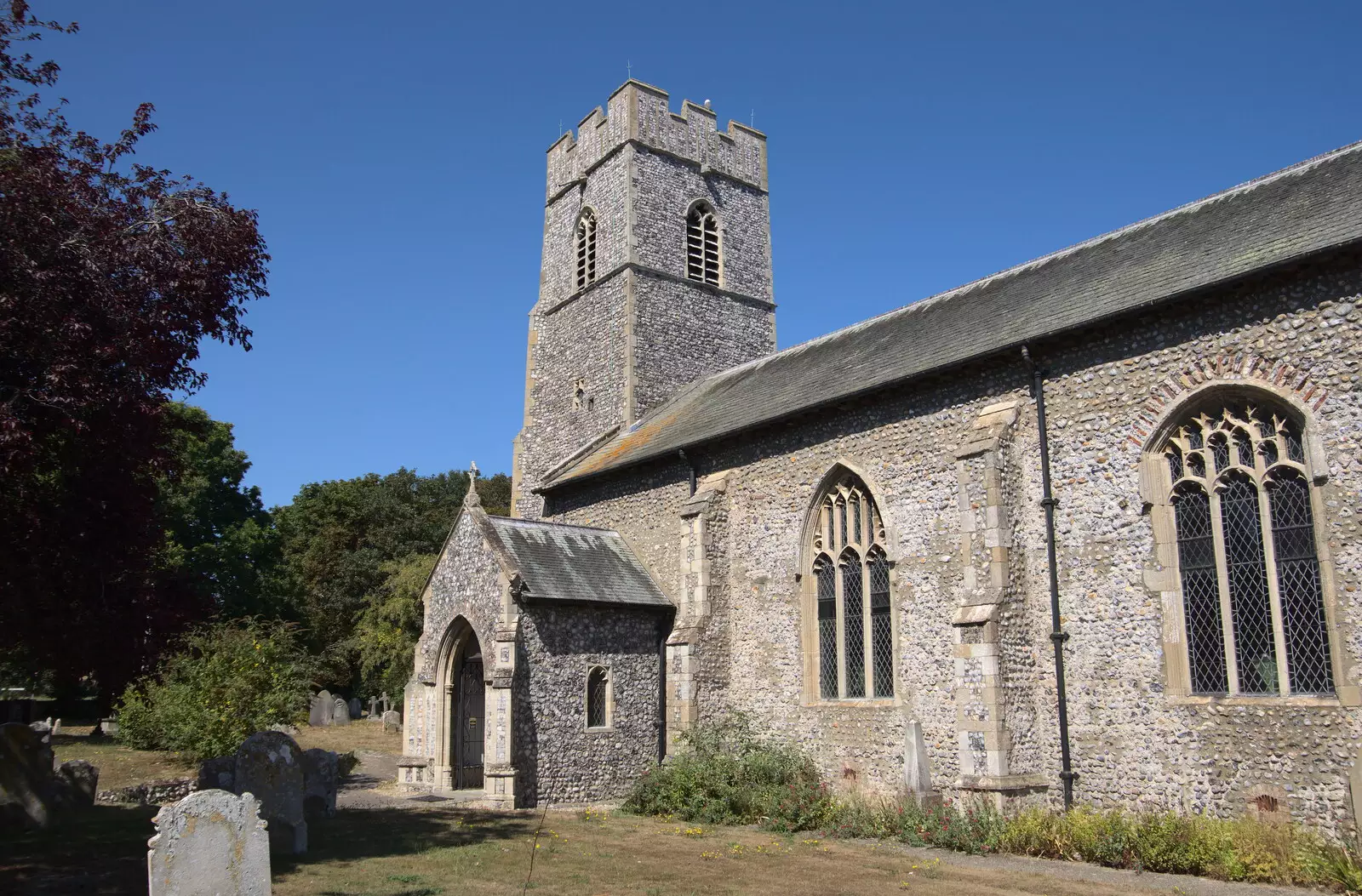 St. Martin's church at Overstrand, from Camping at Forest Park, Cromer, Norfolk - 12th August 2022