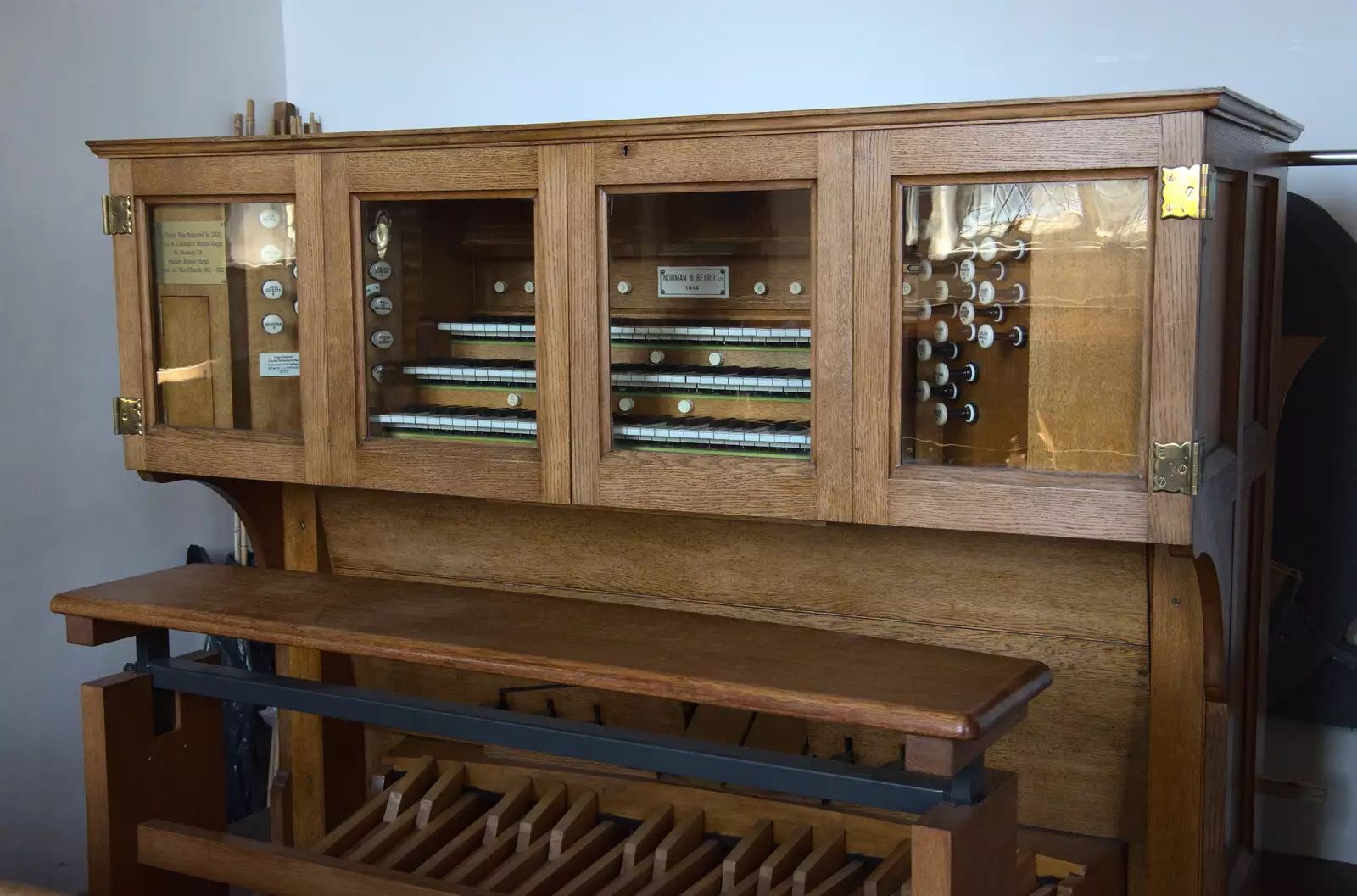 A nice Norman and Beard organ, restored in 2002, from Camping at Forest Park, Cromer, Norfolk - 12th August 2022