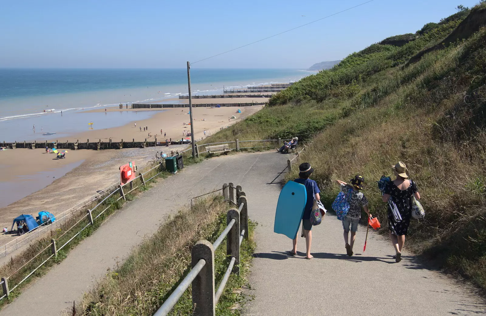 We head down to Overstrand beach, from Camping at Forest Park, Cromer, Norfolk - 12th August 2022