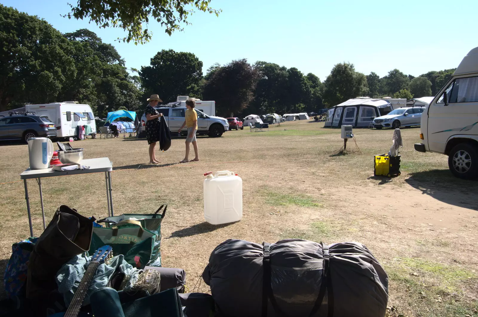 We pack up the awning, from Camping at Forest Park, Cromer, Norfolk - 12th August 2022