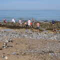 Camping at Forest Park, Cromer, Norfolk - 12th August 2022, Fred explores rock pools at West Runton