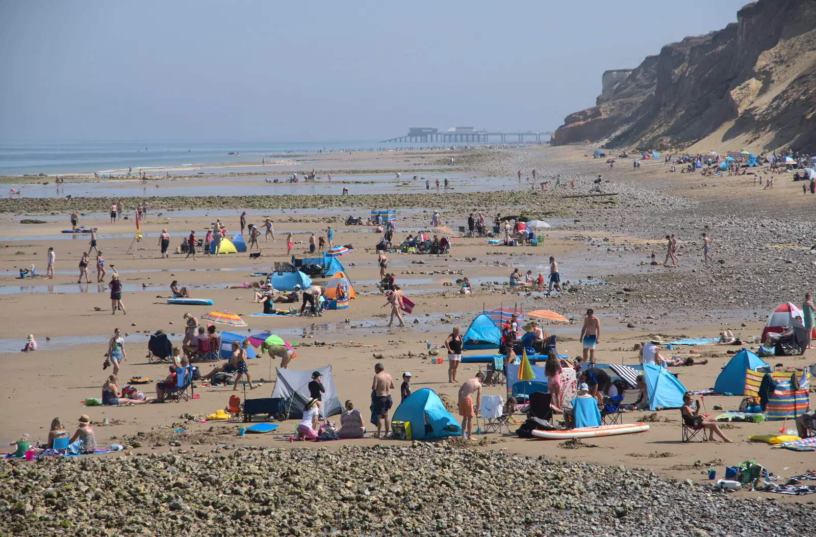 West Runton beach is heaving, from Camping at Forest Park, Cromer, Norfolk - 12th August 2022