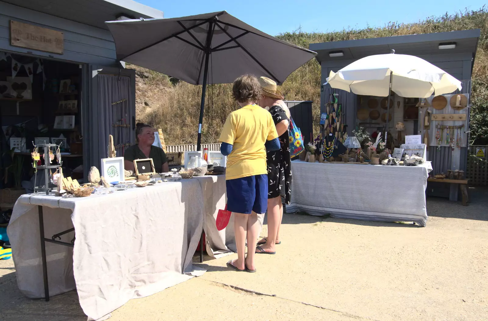 Fred and Isobel chat about belemnites, from Camping at Forest Park, Cromer, Norfolk - 12th August 2022