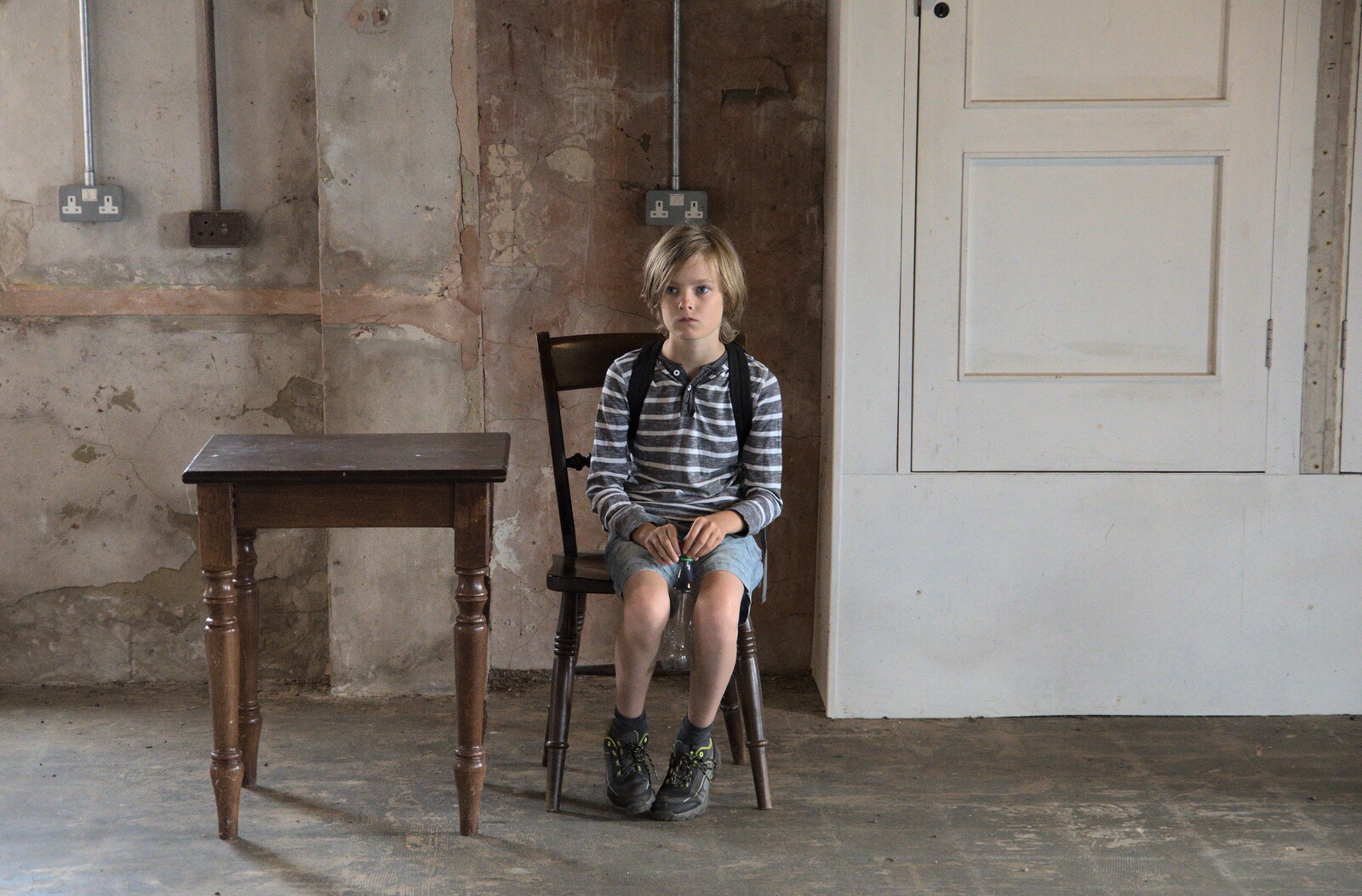 Harry sits on an old chair from A Trip to Orford Ness, Orford, Suffolk - 16th August 2022