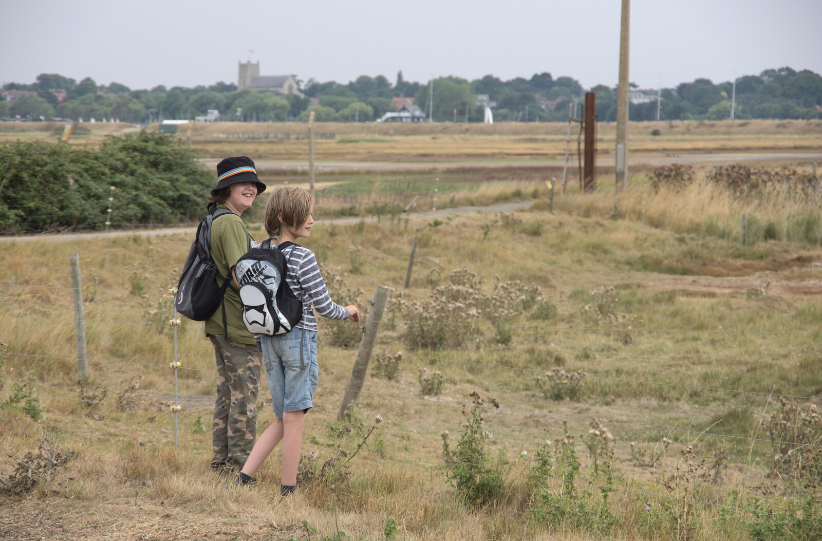Harry and Fred try to get electrocuted from A Trip to Orford Ness, Orford, Suffolk - 16th August 2022
