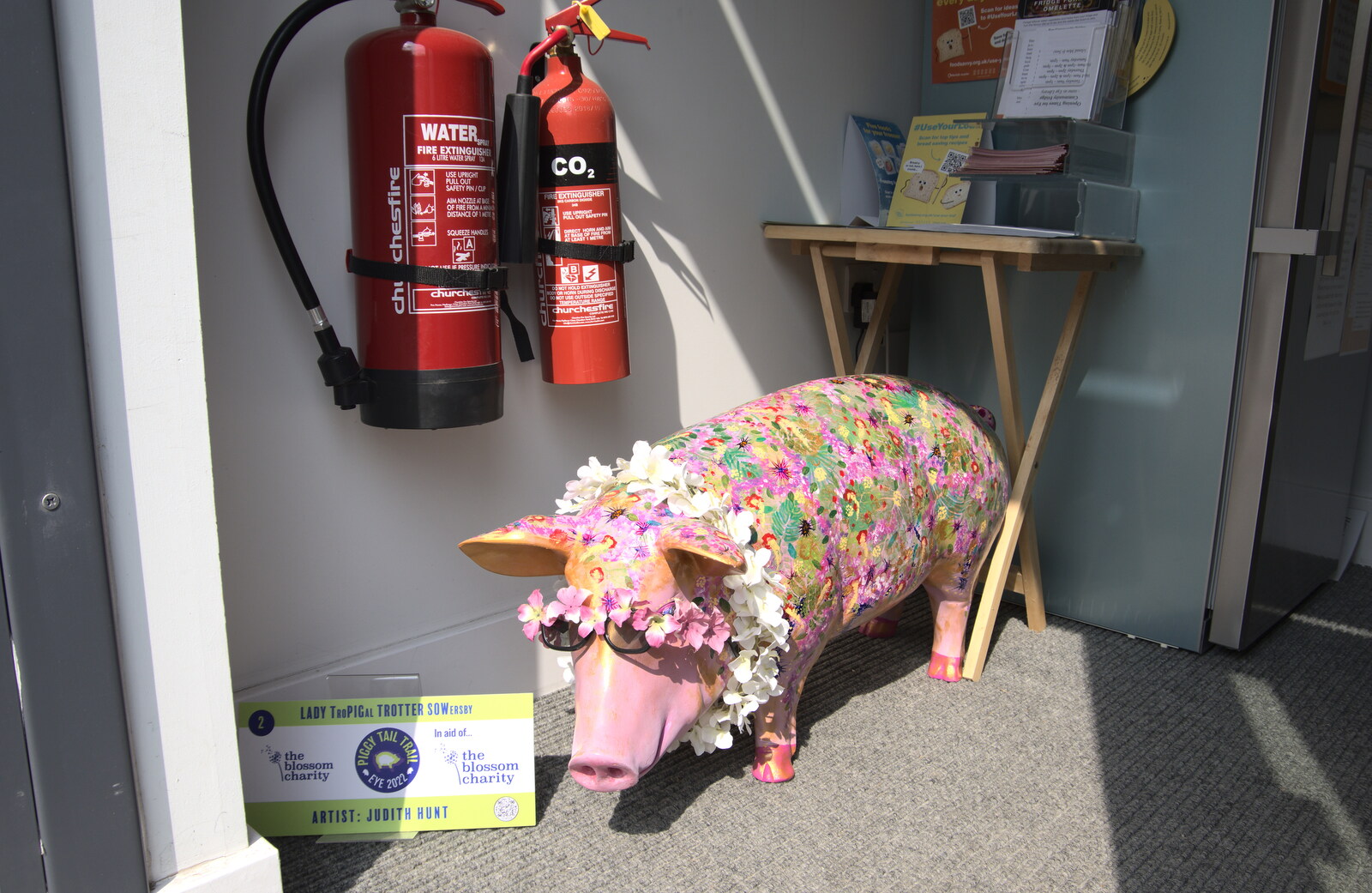 There's a very fancy pig in Eye Library from Art at The Bank, Eye, Suffolk - 17th August 2022