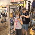 The boys are in another clothes shop, A Norwich Trip, and Rob Folkard and Jo at The Bank, Eye, Suffolk - 20th August 2022