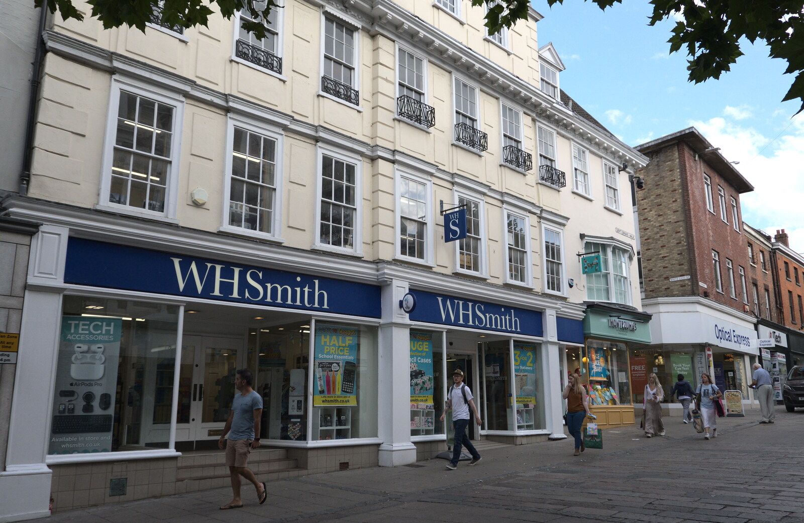 A Norwich Trip, and Rob Folkard and Jo at The Bank, Eye, Suffolk - 20th August 2022: WHSmith is in quite a grand building