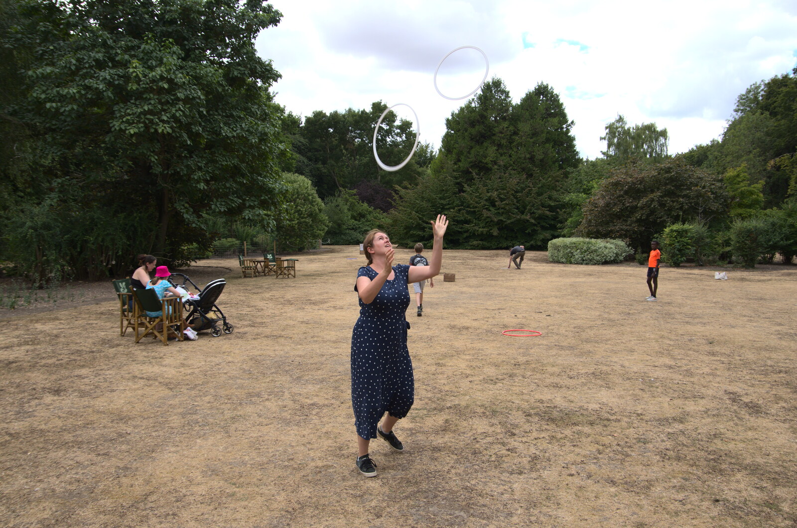 Isobel tries juggling with rings from Anglesey Abbey and a #StandWithUkraine Demo, Cambridge - 24th August 2022