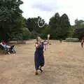 Isobel tries juggling with rings, Anglesey Abbey and a #StandWithUkraine Demo, Cambridge - 24th August 2022