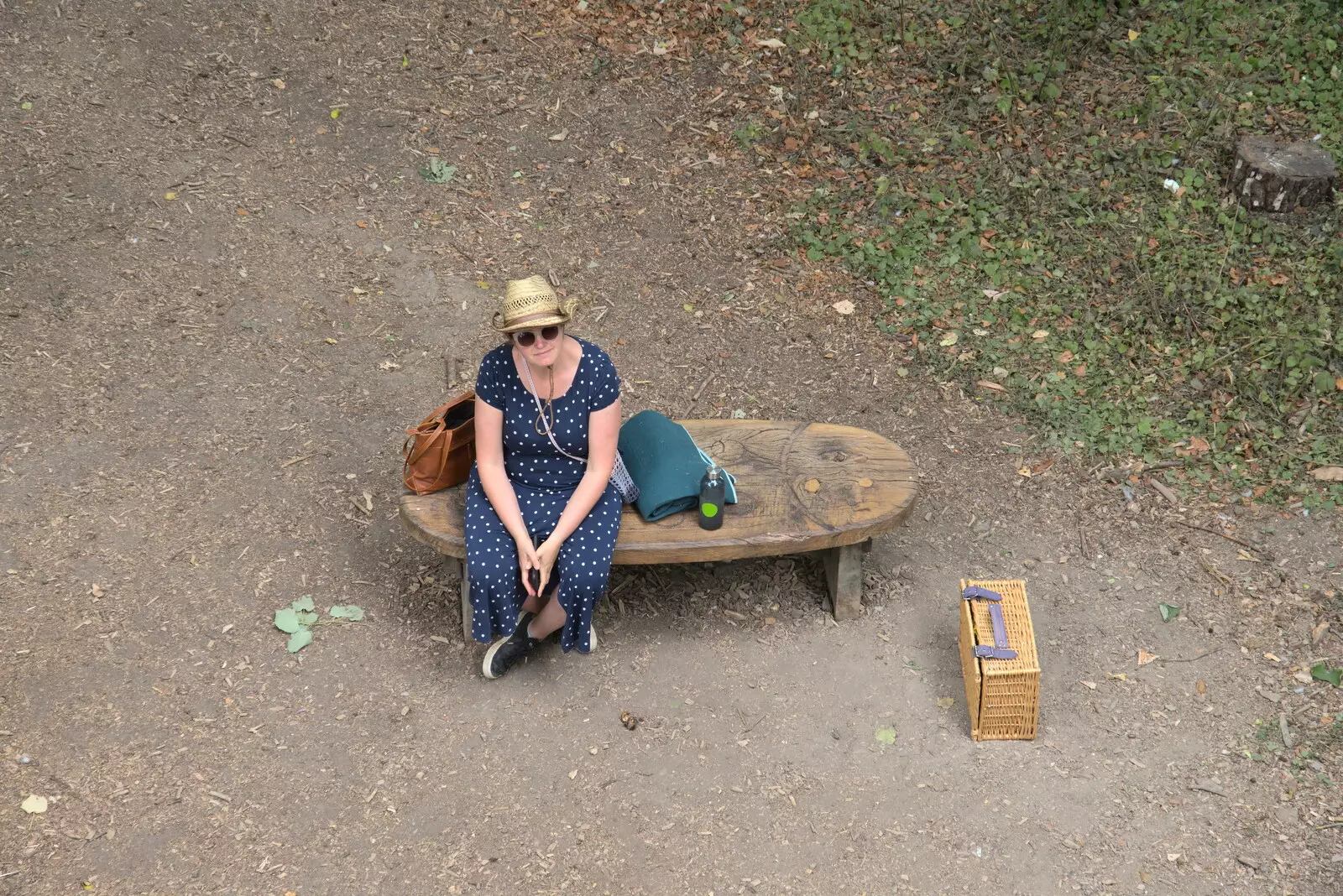 A view down to Isobel, from Anglesey Abbey and a #StandWithUkraine Demo, Cambridge - 24th August 2022