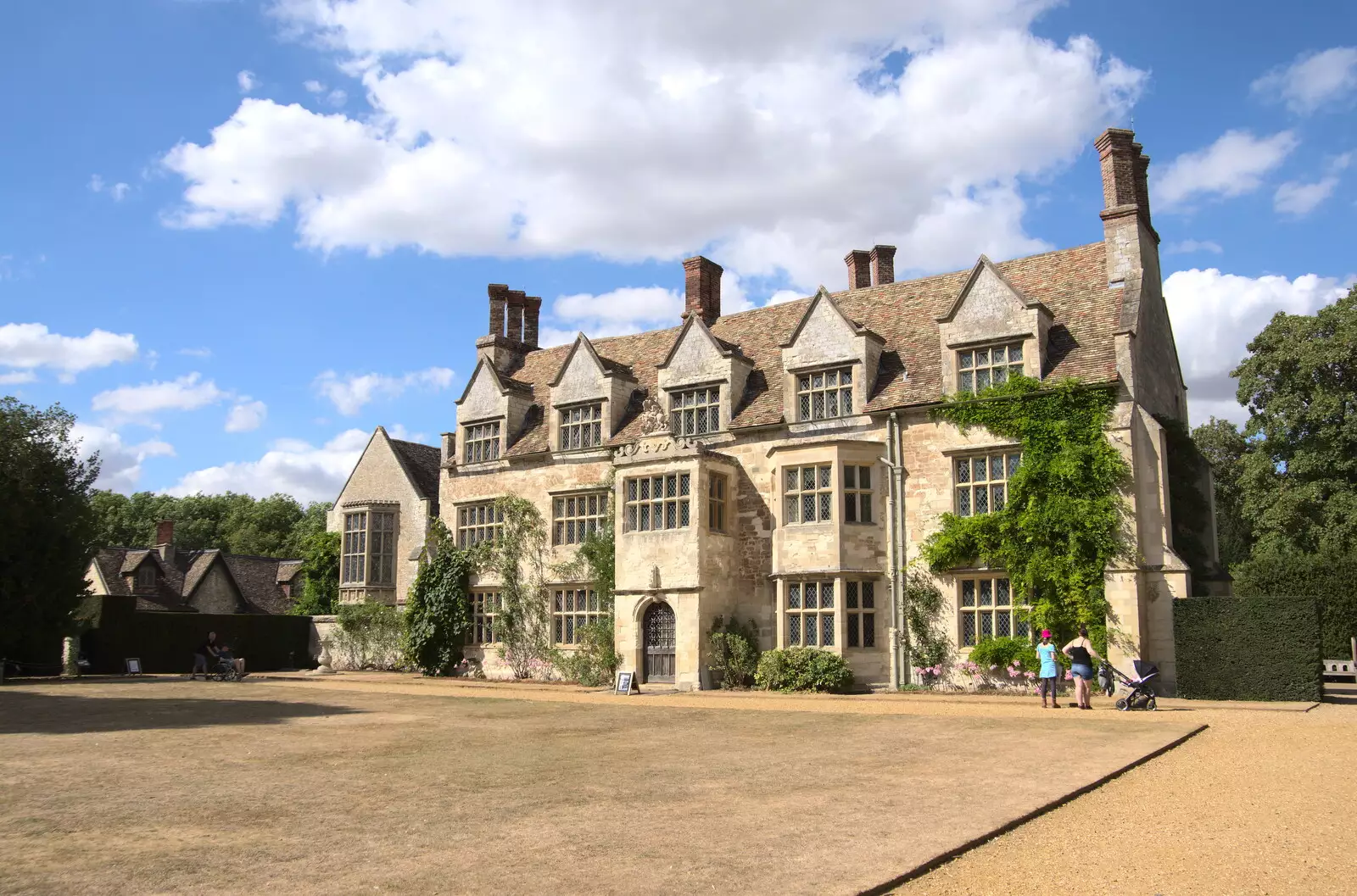 Anglesey Abbey, with a parched brown lawn, from Anglesey Abbey and a #StandWithUkraine Demo, Cambridge - 24th August 2022