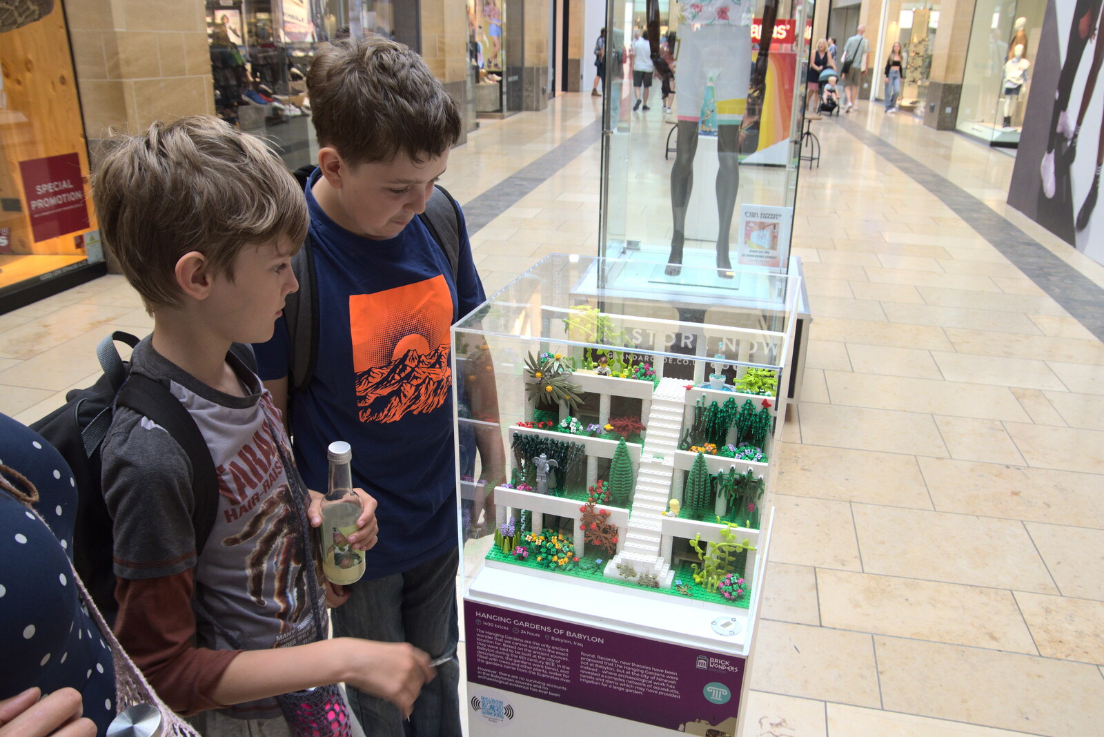 The boys check out Lego in the Grand Arcade from Anglesey Abbey and a #StandWithUkraine Demo, Cambridge - 24th August 2022