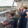 Harry and Isobel peer out over Cambridge, Anglesey Abbey and a #StandWithUkraine Demo, Cambridge - 24th August 2022