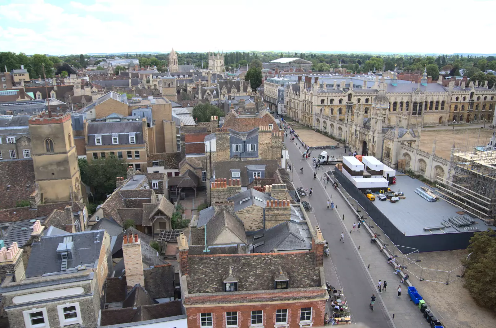 A view of King's Parade and King's College, from Anglesey Abbey and a #StandWithUkraine Demo, Cambridge - 24th August 2022