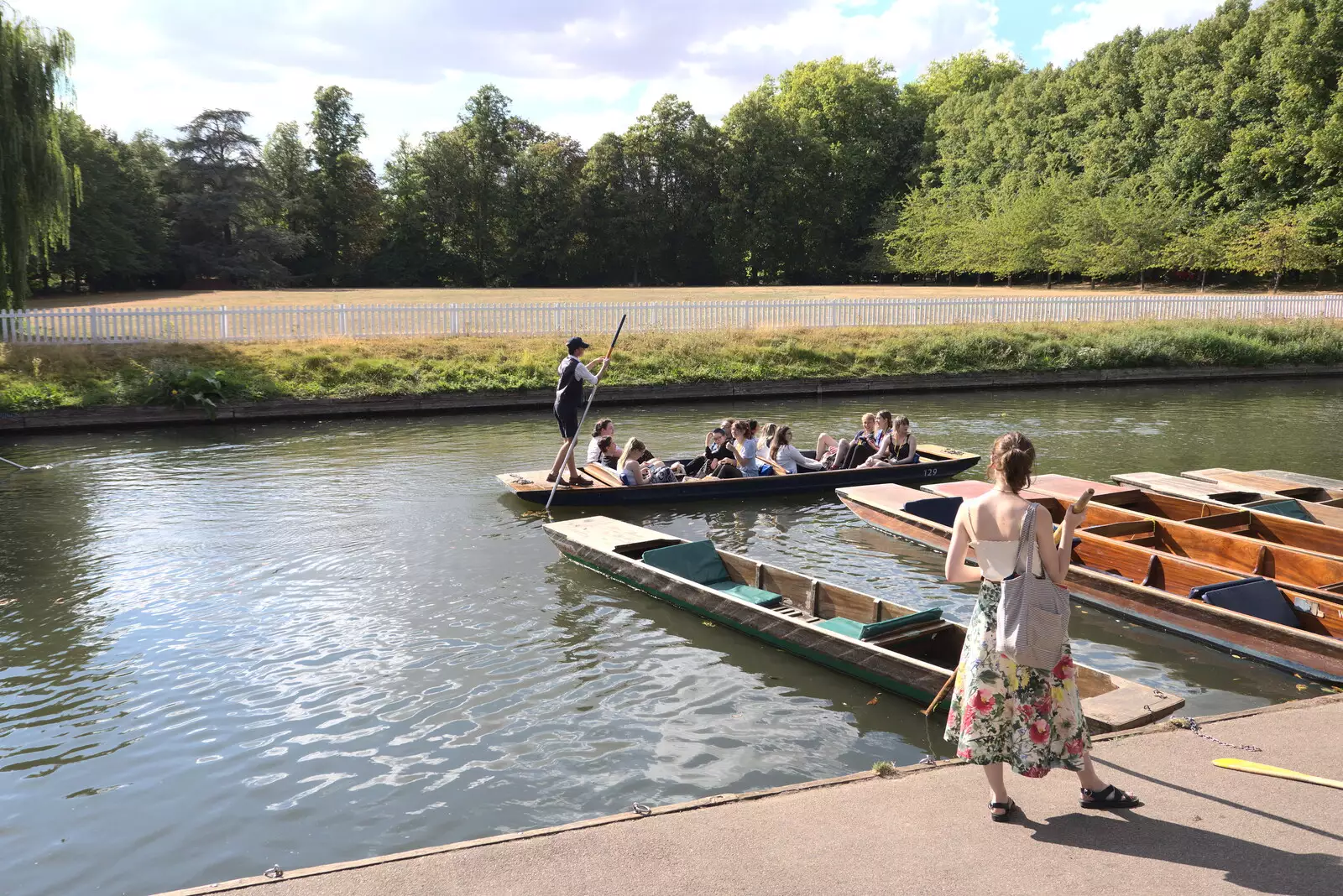 Punting on the Cam, from Anglesey Abbey and a #StandWithUkraine Demo, Cambridge - 24th August 2022