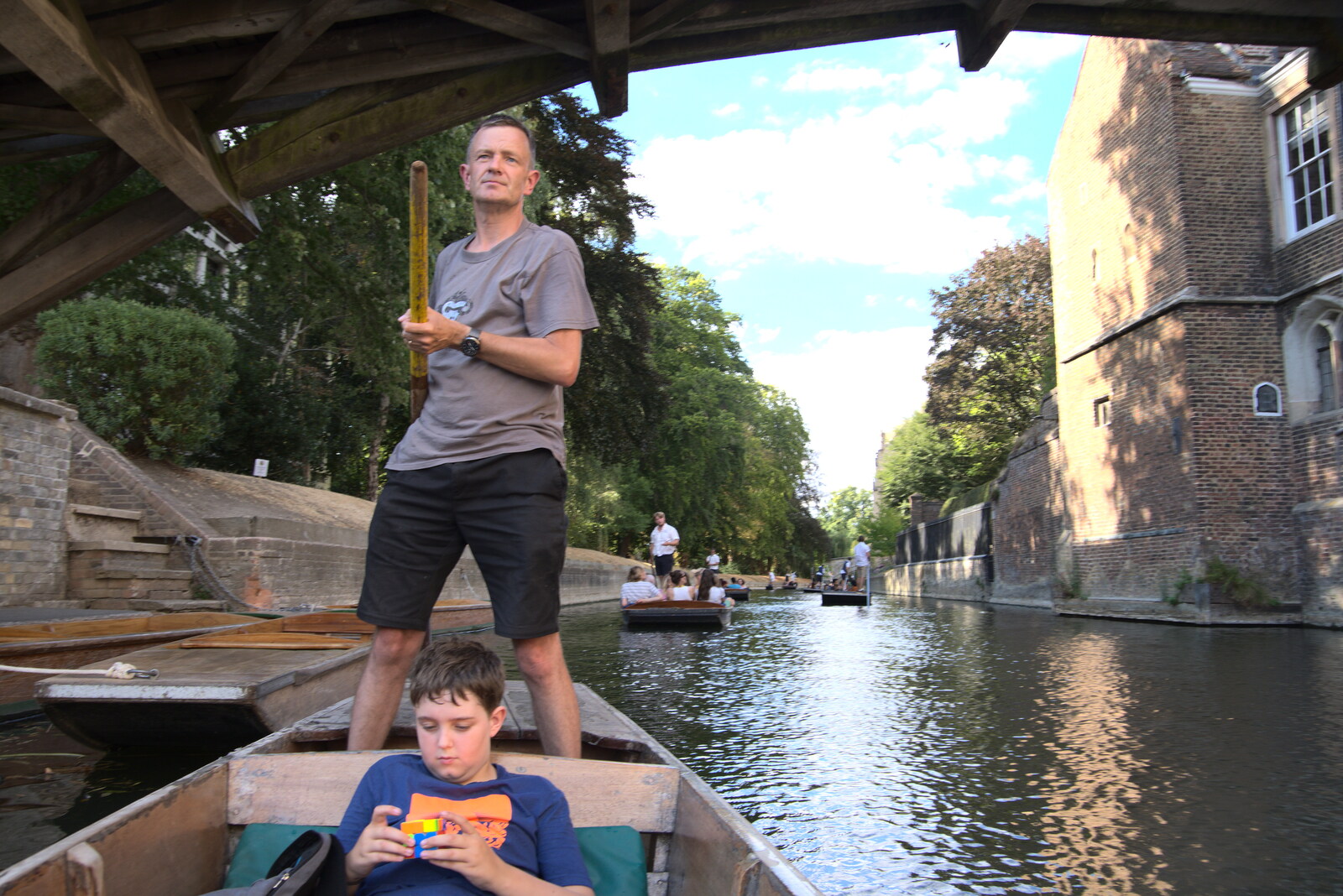 Nosher punts as Fred does Rubik's cube from Anglesey Abbey and a #StandWithUkraine Demo, Cambridge - 24th August 2022