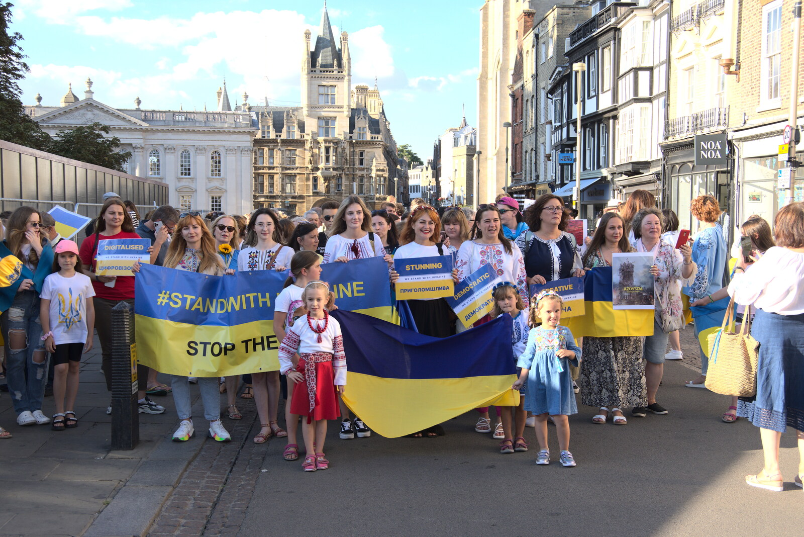 A Stand With Ukraine demo assembles from Anglesey Abbey and a #StandWithUkraine Demo, Cambridge - 24th August 2022