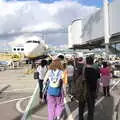 The flying bus loads up, The Flags of Arezzo, Tuscany, Italy - 28th August 2022