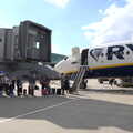 The Flags of Arezzo, Tuscany, Italy - 28th August 2022, Typical Ryanair - won't pay for the air bridge