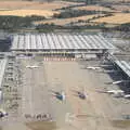 The Norman Foster terminal from the air, The Flags of Arezzo, Tuscany, Italy - 28th August 2022