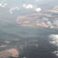 The Flags of Arezzo, Tuscany, Italy - 28th August 2022, An estuary and a windfarm from the air