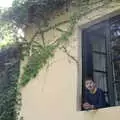 Fred leans out of the boys' bedroom window, The Flags of Arezzo, Tuscany, Italy - 28th August 2022