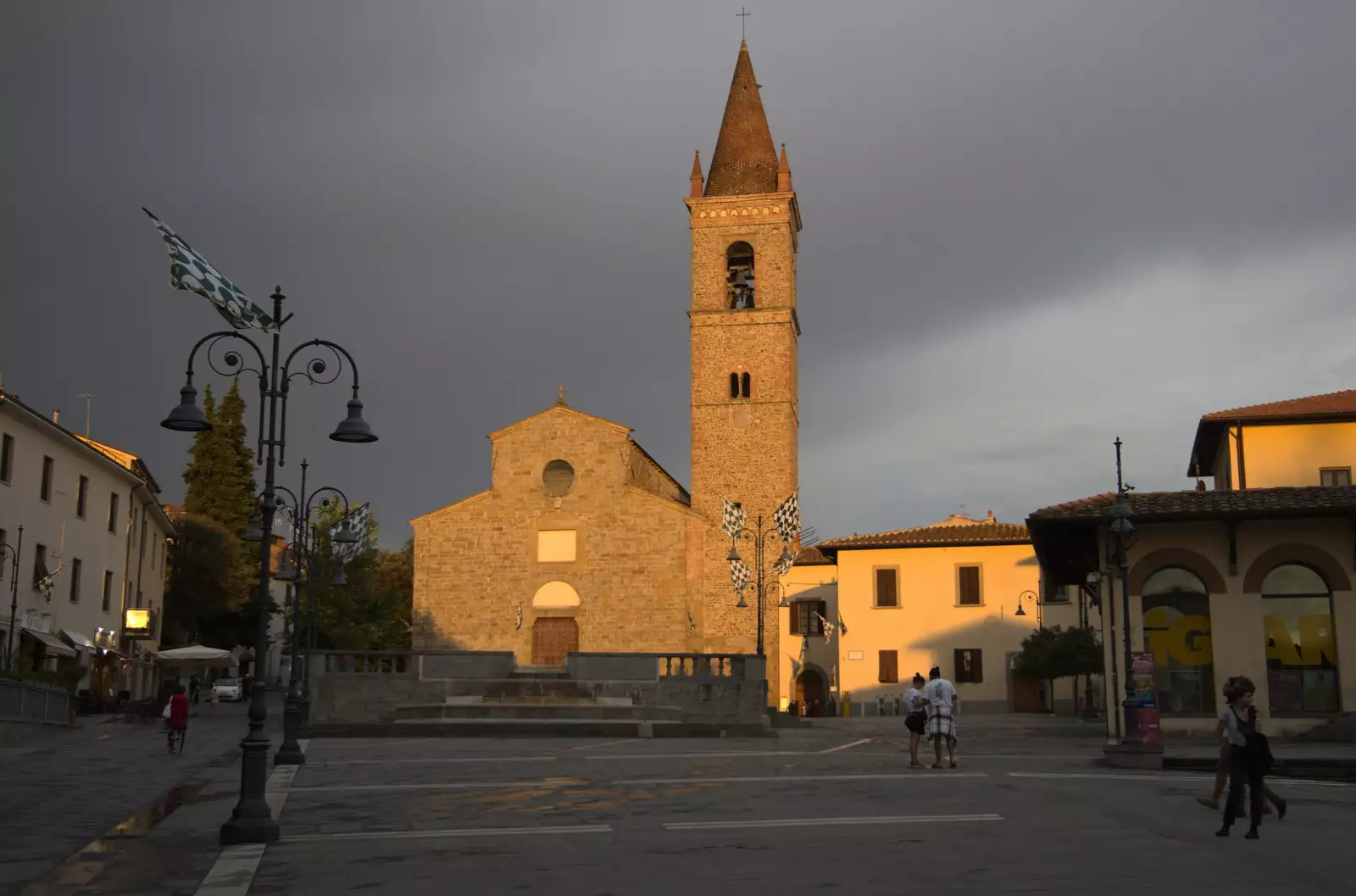 In the Piazza di Sant'Agostino, from The Flags of Arezzo, Tuscany, Italy - 28th August 2022