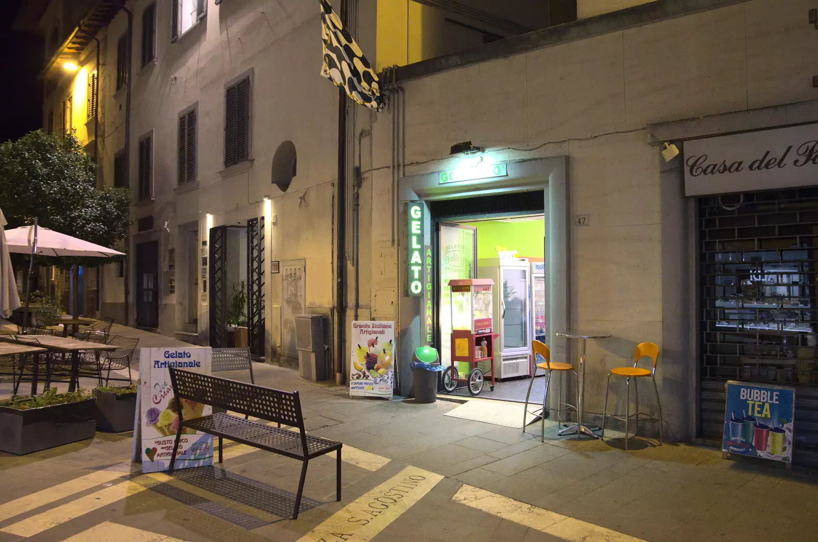 A late night Gelato shop, from The Flags of Arezzo, Tuscany, Italy - 28th August 2022