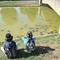 The boys are fascinated by a load of terrapins, The Flags of Arezzo, Tuscany, Italy - 28th August 2022