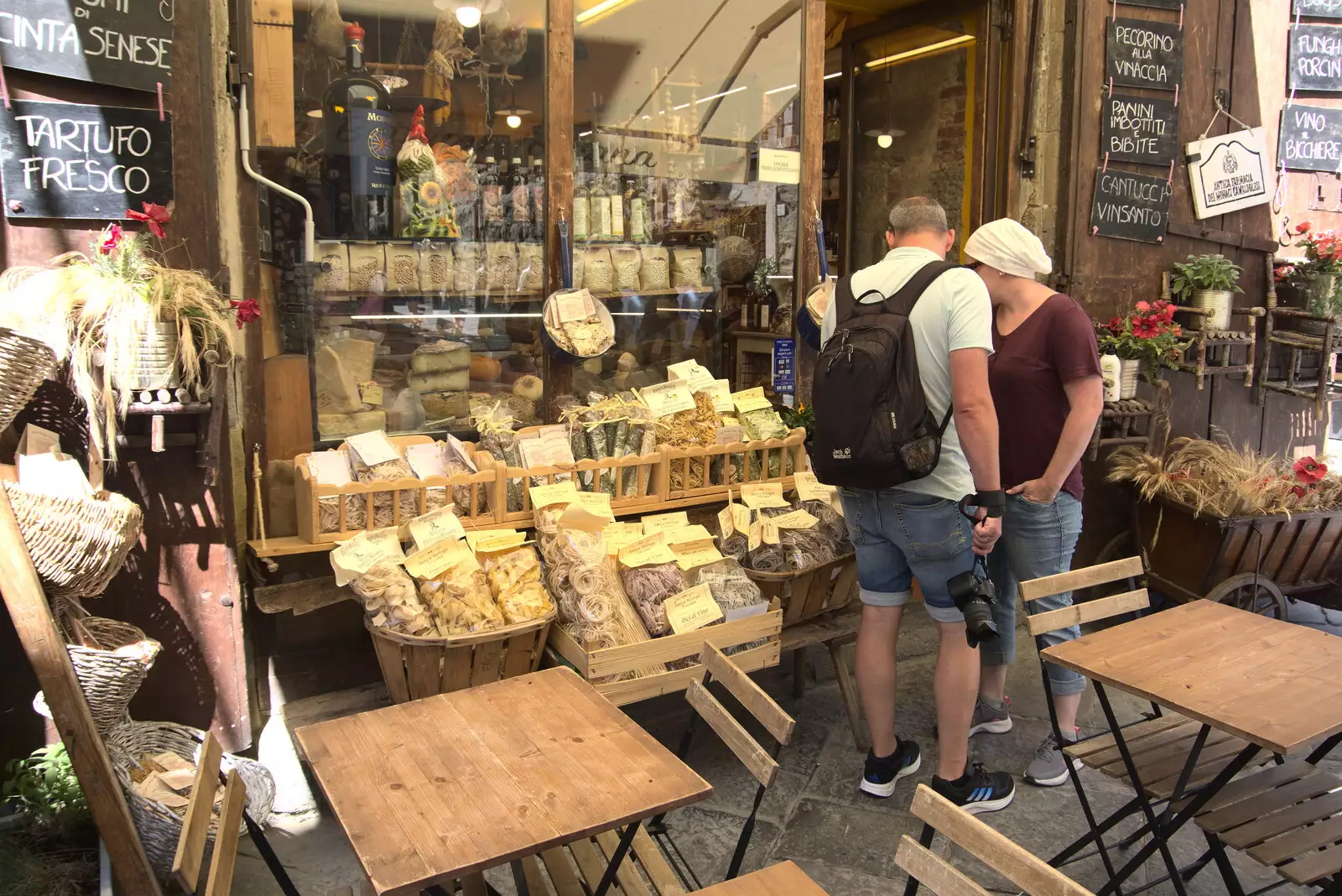 A nice provisions shop near Pizza Grande, from The Flags of Arezzo, Tuscany, Italy - 28th August 2022