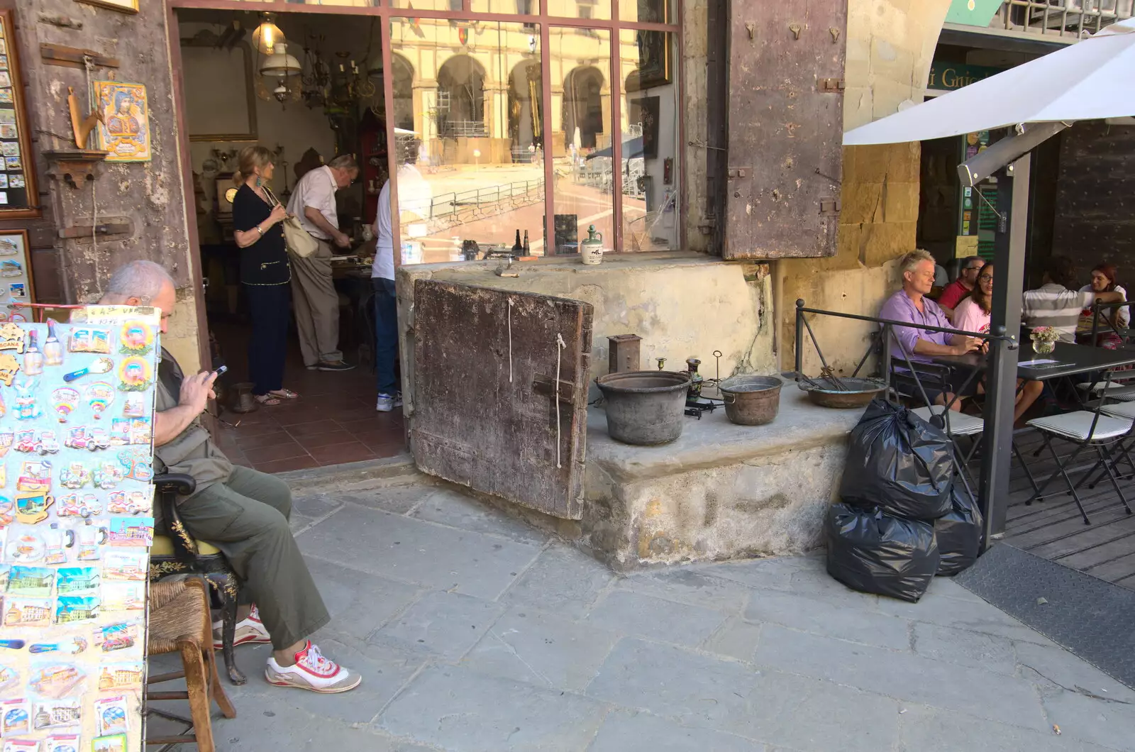 There's a cool antique shop next to our café, from The Flags of Arezzo, Tuscany, Italy - 28th August 2022