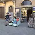 Fred looks at even more stuff boar toys, The Flags of Arezzo, Tuscany, Italy - 28th August 2022