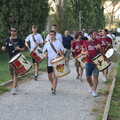 The Flags of Arezzo, Tuscany, Italy - 28th August 2022, The drummers do a circuit of the park