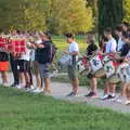 The trumpets do a fanfare, The Flags of Arezzo, Tuscany, Italy - 28th August 2022