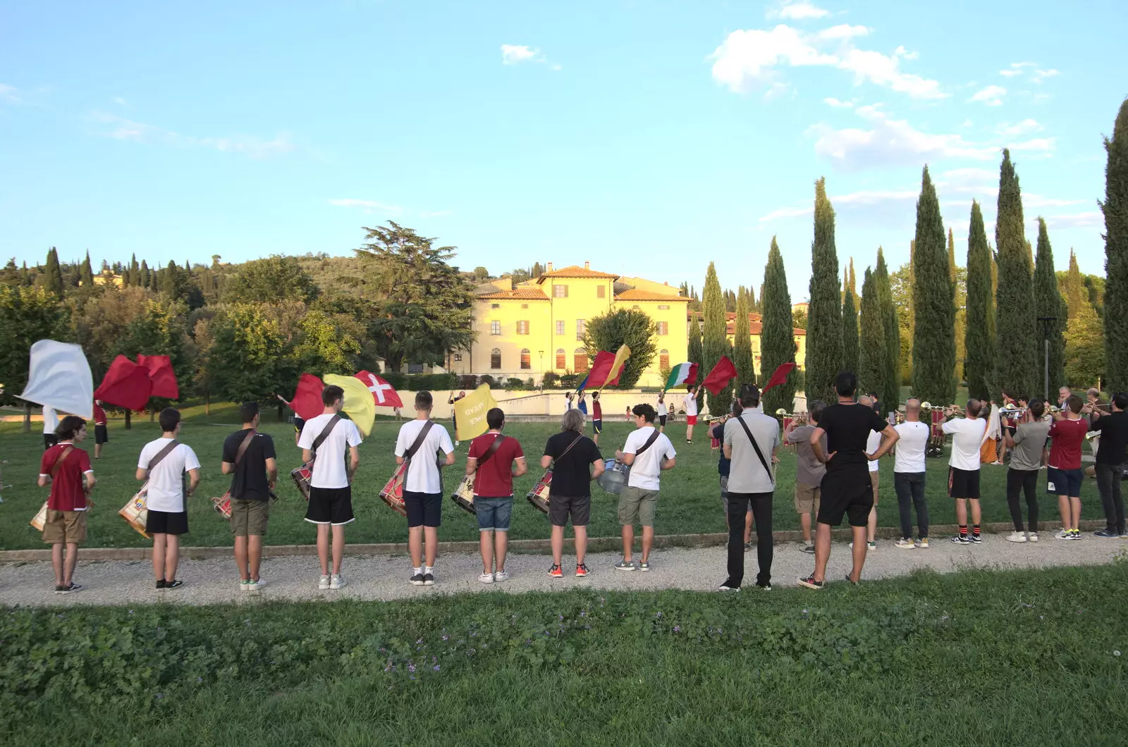 A line of musicians, from The Flags of Arezzo, Tuscany, Italy - 28th August 2022