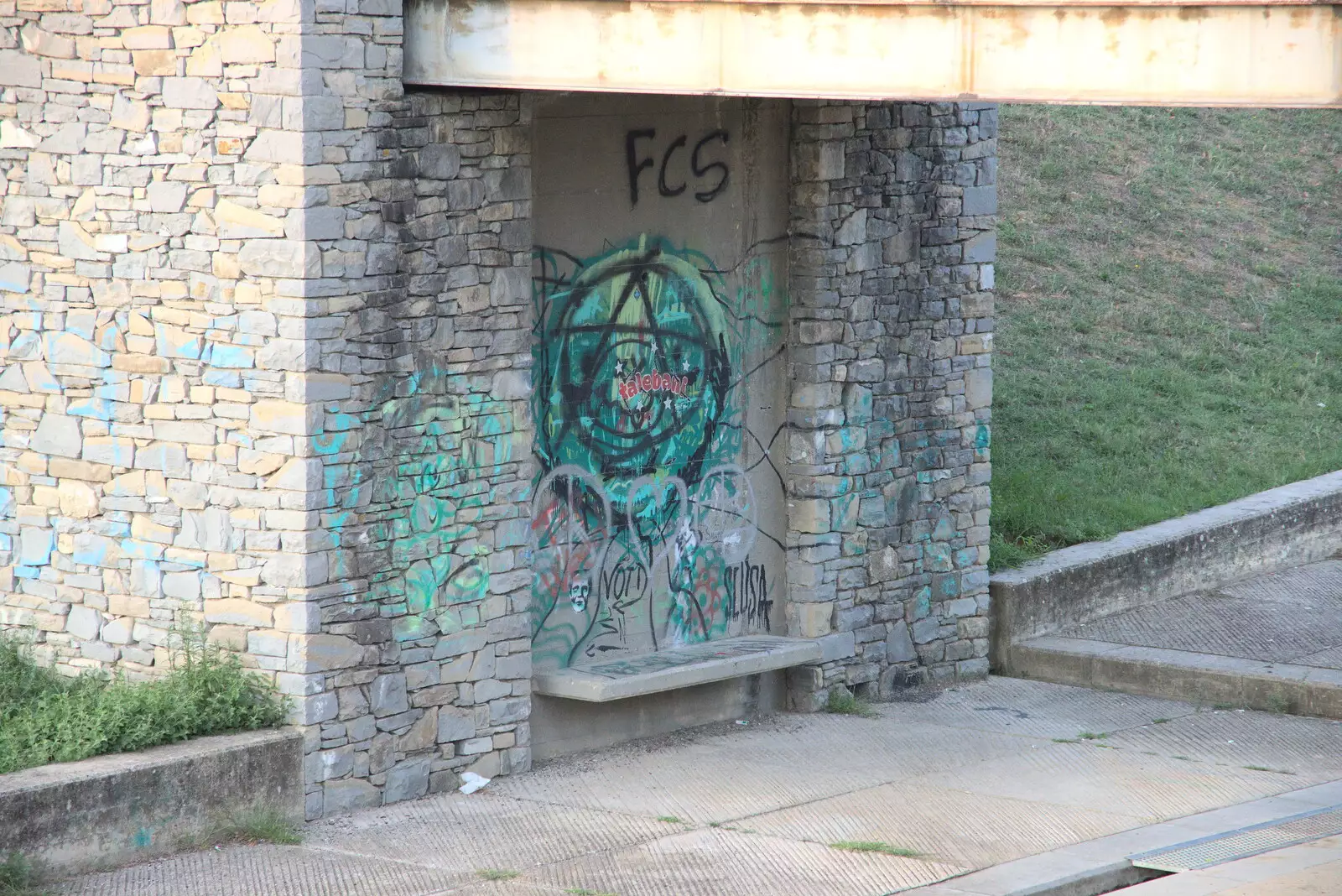 Graffiti under a bridge, from The Flags of Arezzo, Tuscany, Italy - 28th August 2022