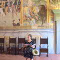 Castiglio Del Lago and Santuario della Verna, Umbria and Tuscany, Italy - 1st September 2022, Isobel looks at paintings