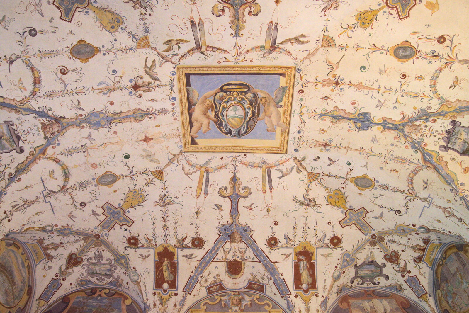 Castiglio Del Lago and Santuario della Verna, Umbria and Tuscany, Italy - 1st September 2022: More impressive ceiling art