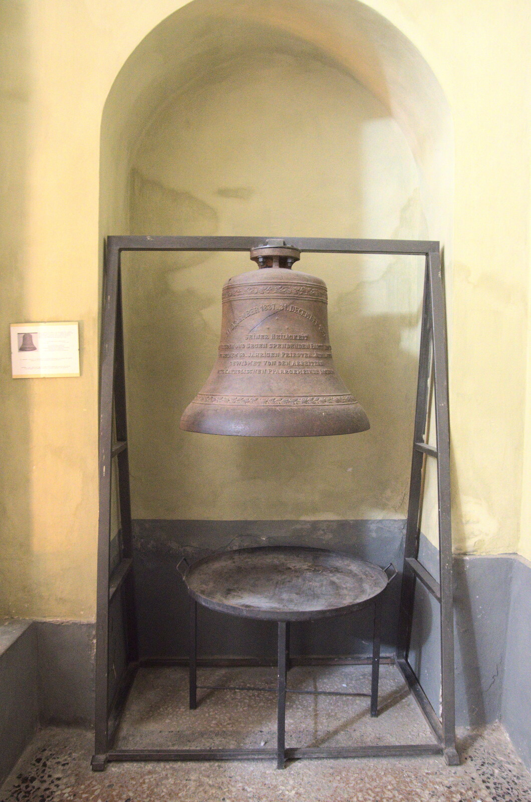 Castiglio Del Lago and Santuario della Verna, Umbria and Tuscany, Italy - 1st September 2022: An old church bell