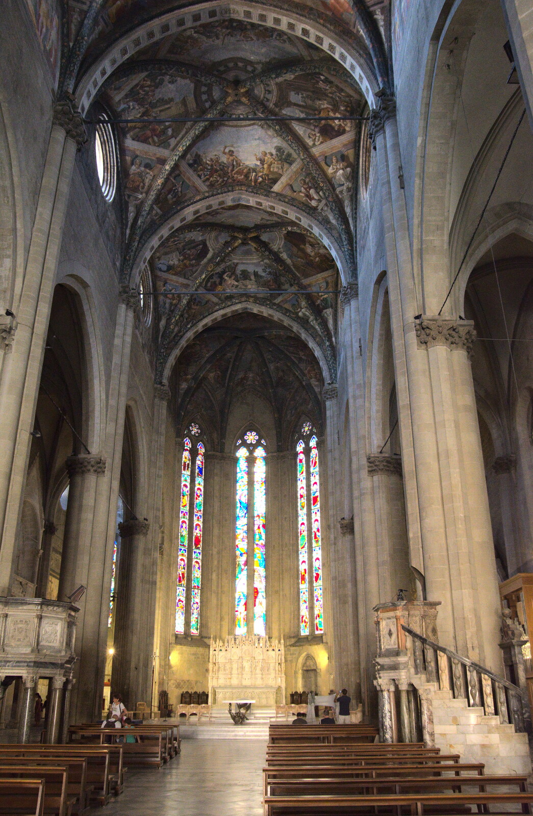 Castiglio Del Lago and Santuario della Verna, Umbria and Tuscany, Italy - 1st September 2022: Inside Arezzo cathedral