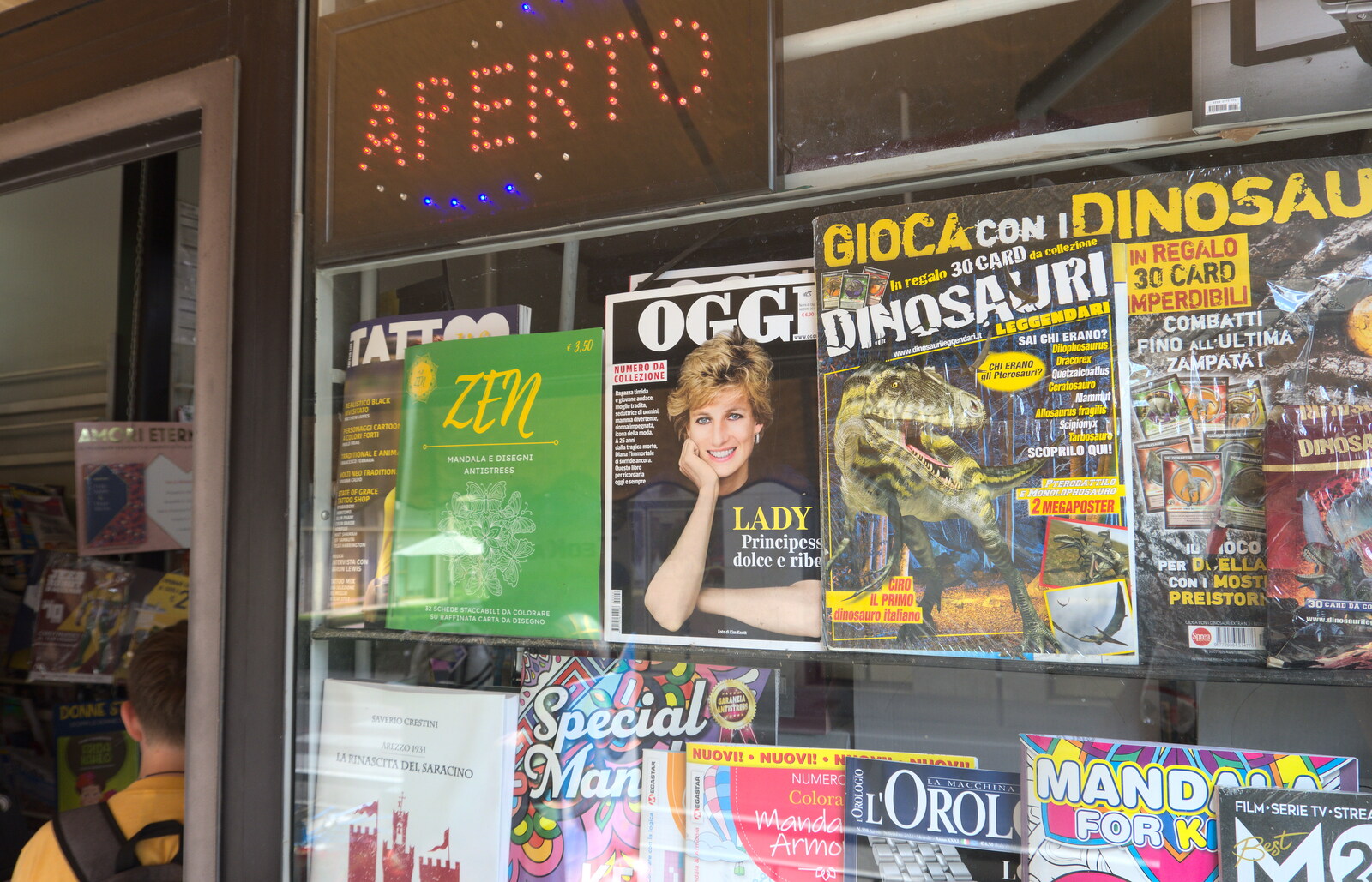 Castiglio Del Lago and Santuario della Verna, Umbria and Tuscany, Italy - 1st September 2022: Princess Diana is still selling magazines
