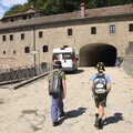 Castiglio Del Lago and Santuario della Verna, Umbria and Tuscany, Italy - 1st September 2022, The boys head into the monastery at La Verna