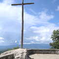 Castiglio Del Lago and Santuario della Verna, Umbria and Tuscany, Italy - 1st September 2022, The wooden cross on the top of the mountain