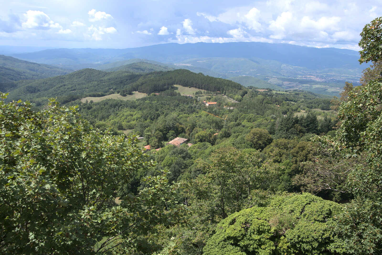 Castiglio Del Lago and Santuario della Verna, Umbria and Tuscany, Italy - 1st September 2022: The view from the monastery