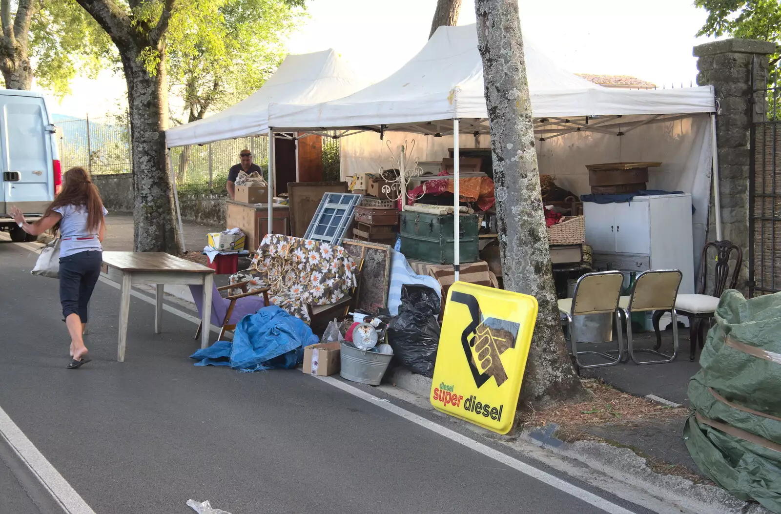 There's a cool 'super diesel' sign for sale, from A Day by the Pool and a Festival Rehearsal, Arezzo, Italy - 3rd September 2022