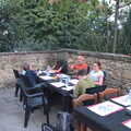 A Day by the Pool and a Festival Rehearsal, Arezzo, Italy - 3rd September 2022, Dinner in the pizzeria's garden area
