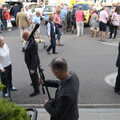 Italian Cars and a Royal Proclamation, Eye, Suffolk - 11th September 2022, Bruce from the Handyman packs up the microphone