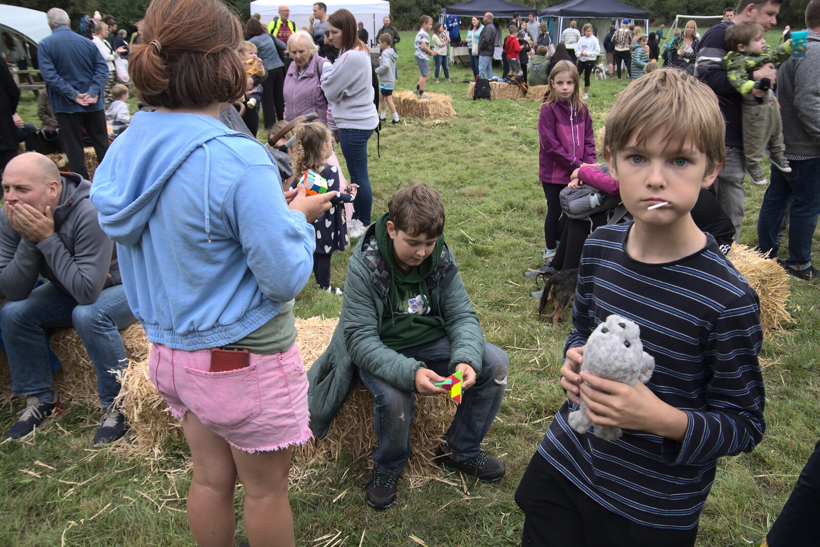 Harry's got a stuffed seal from somewhere from Thrandeston History, and Scouts Duck Race, Eye, Suffolk - 24th September 2022