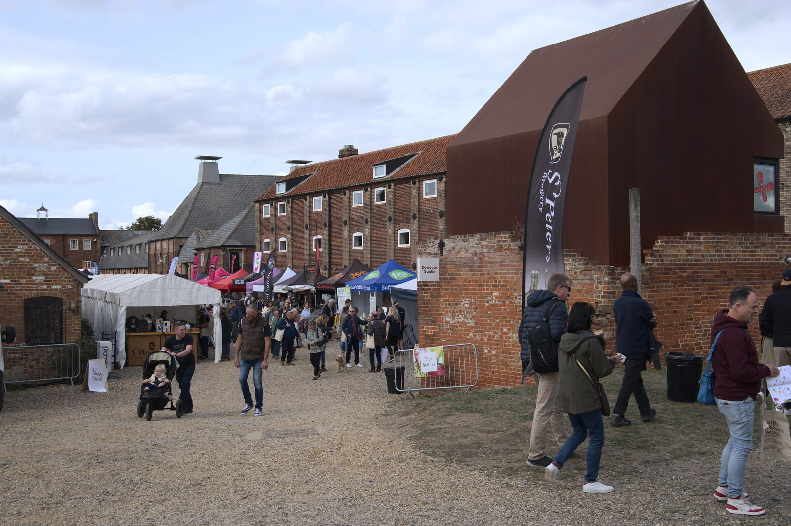 The crowds at Snape Maltings from The Aldeburgh Food Festival, Snape Maltings, Suffolk - 25th September 2022